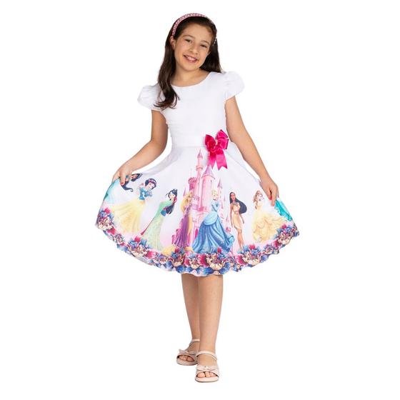 Imagem de Vestido Infantil As Princesas Disney Branco