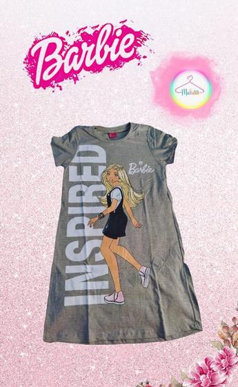 Imagem de Vestido Infantil Barbie - Cinza