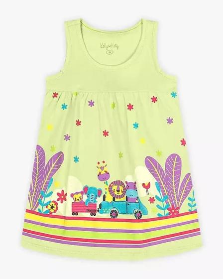 Imagem de Vestido infantil bichos no passeio kely kety 1-2-3