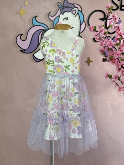 Imagem de Vestido Infantil Cinti Verão Floral com Saia Tule Removível