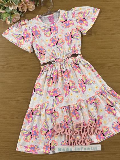 Imagem de Vestido Infantil Cinti Verão Midi Borboleta