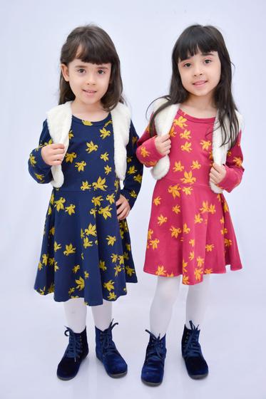 Imagem de Vestido infantil com colete de pelinho Kyly