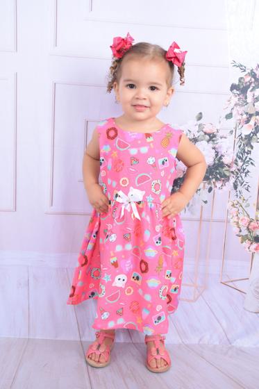 Imagem de Vestido Infantil Com Elástico Na Cintura Estampado