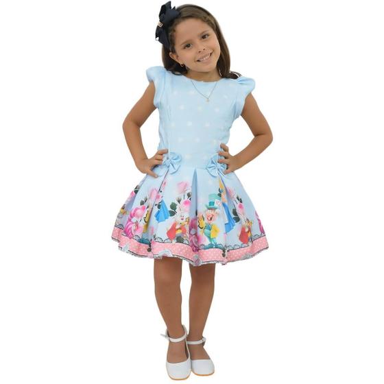 Imagem de Vestido Infantil com tema da Alice no País das Maravilhas