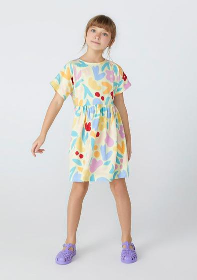 Vestido Infantil Curto Estampado Listrado Menor preço em Vestido Infantil Curto Estampado Listrado