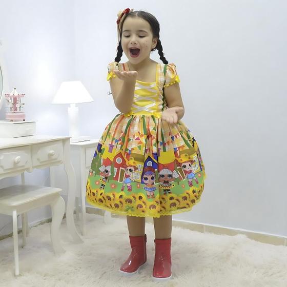 Imagem de Vestido infantil da Lol Surprise Festa Junina de Quadrilha