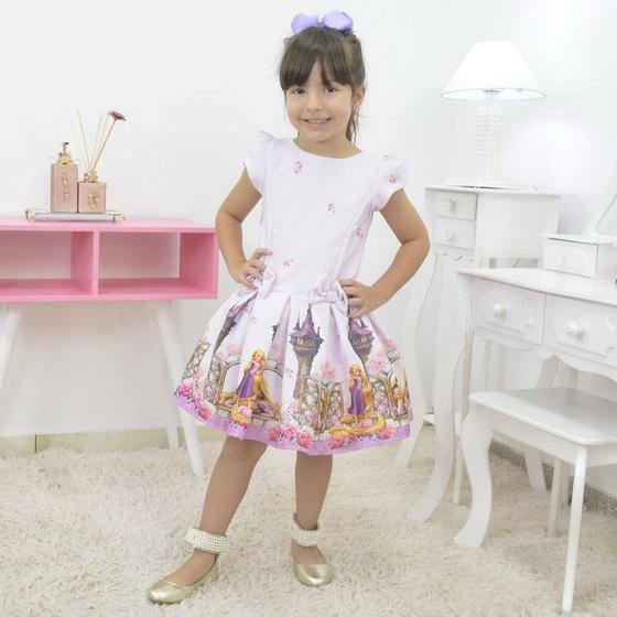 Vestido infantil da Rapunzel enrolados da Disney - Moderna Meninas - Vestido  Infantil - Magazine Luiza