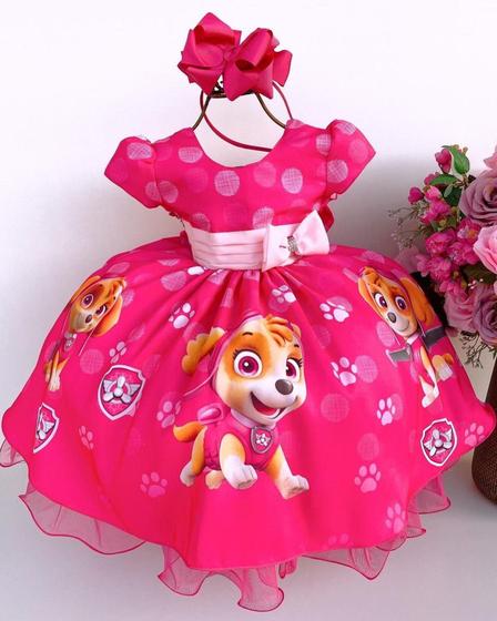 Vestido Infantil da Skye Rosa Patrulha Canina - DuasDosesDeAmr - Roupas ...