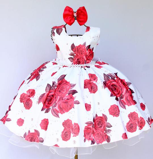 Imagem de Vestido Infantil Daminha casamento Florista Com Tiara