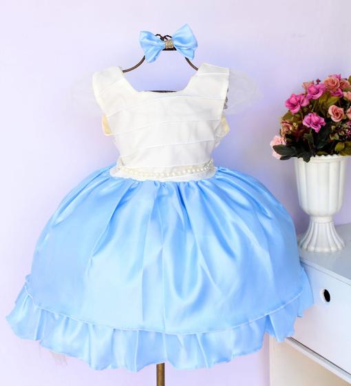 Imagem de Vestido Infantil Daminha Luxo Diversas Cores E Tiara