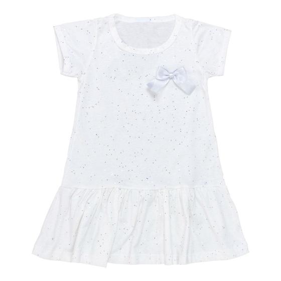 Imagem de Vestido Infantil de 1 a 3 anos Encanto de Glitter Off White