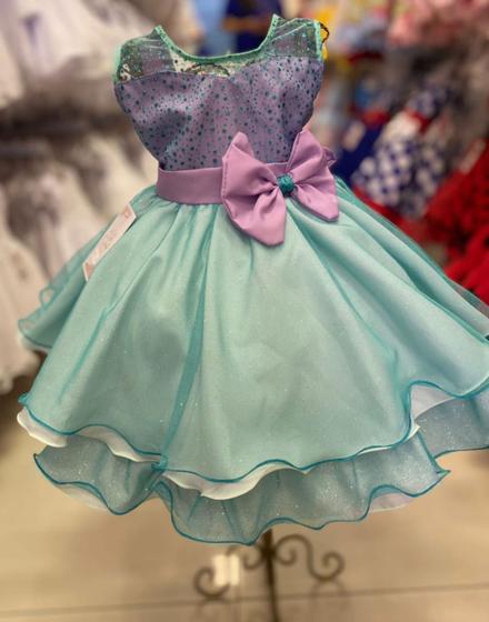 Imagem de Vestido infantil de festa luxo princesa a pequena sereia ariel lilás (tam 1 ao 4) cod.000220
