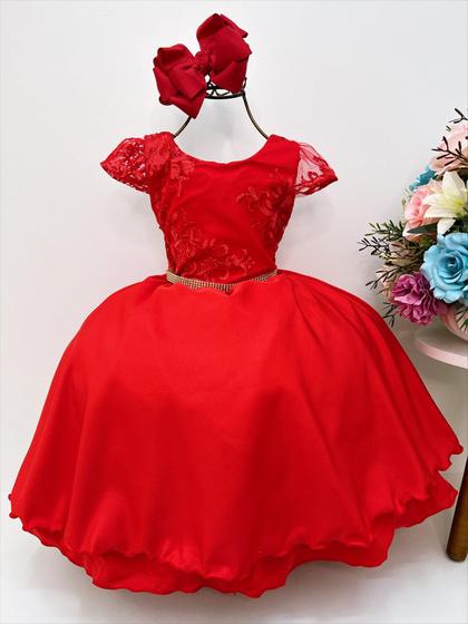 Imagem de Vestido Infantil de festa Vermelho  luxo JM996