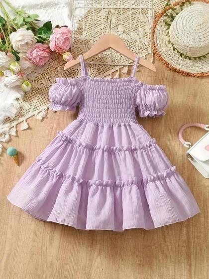 Imagem de Vestido Infantil de Princesa com Babado - Ideal para Festas e Verão