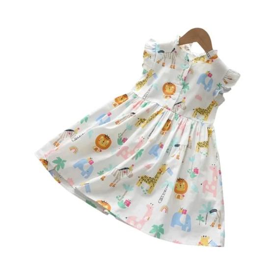 Imagem de Vestido Infantil de Princesa com Estampa de Ursa - Verão