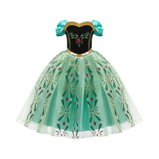 Imagem de Vestido Infantil de Princesa Elsa e Anna - Fantasia Floral para Festa de Aniversário e Casamento