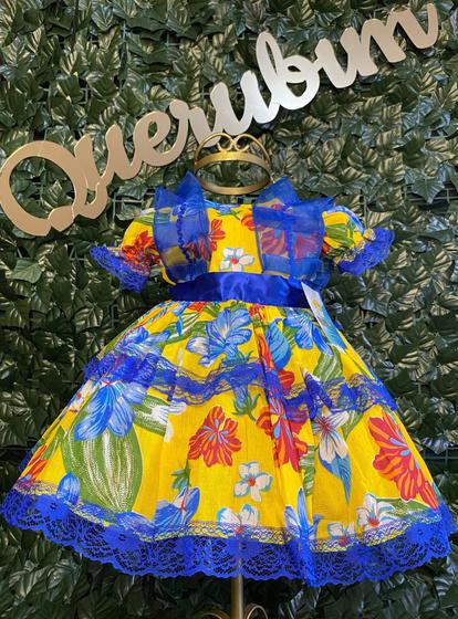 Imagem de Vestido Infantil de quadrilha Maria Bonita, mini chápeu e saiote -  MB0009