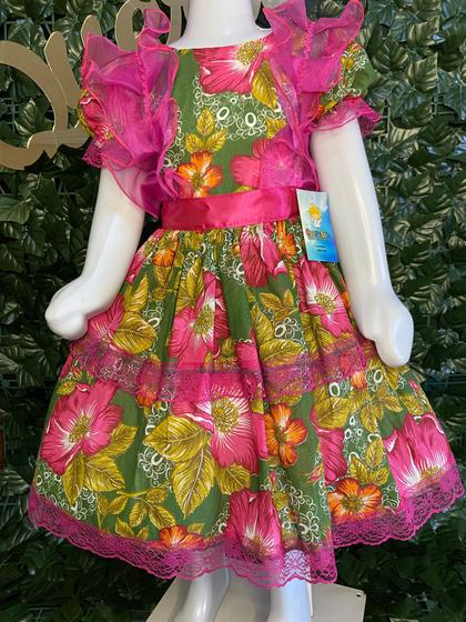 Imagem de Vestido Infantil de quadrilha Maria Bonita, mini chapéu e saiote -  MB0012