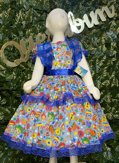 Imagem de Vestido Infantil de quadrilha Maria Bonita, mini chapéu e saiote -  MB0023