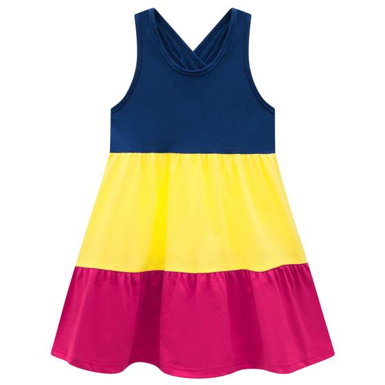 Imagem de Vestido Infantil em Meia Malha em Tri Cores Kyly