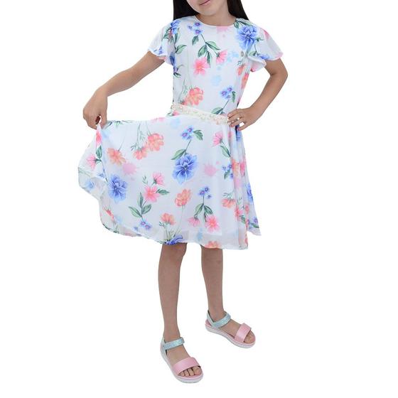 Imagem de Vestido Infantil Feminino Brandili Laço e Perolas Branco Off