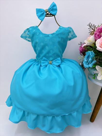 Imagem de Vestido Infantil Festa Azul  Tiffany