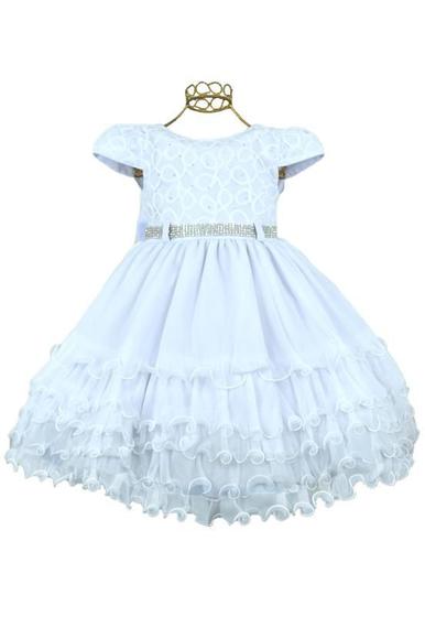 Imagem de Vestido Infantil Festa Branco batizado 