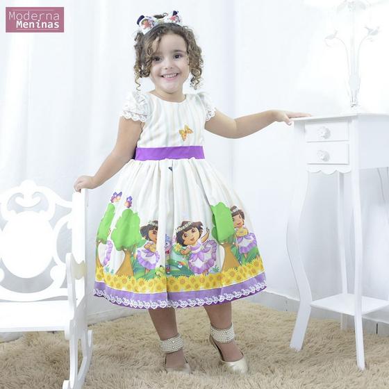 Imagem de Vestido infantil festa da Dora Aventureira