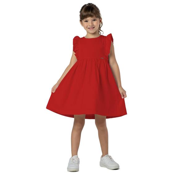 Imagem de Vestido Infantil Festa Fernanda Menina Babado Vermelho