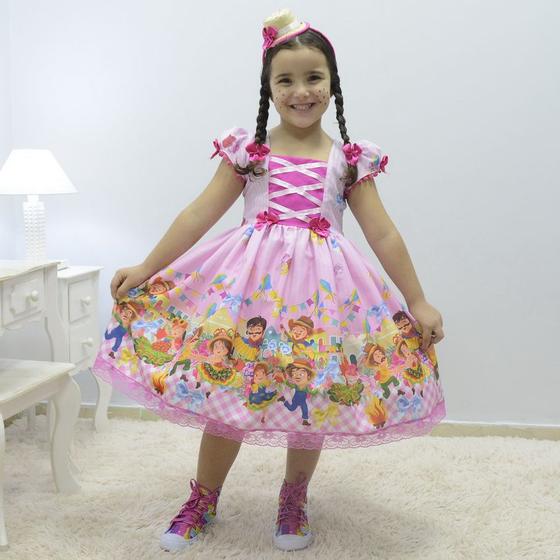 Imagem de Vestido infantil festa São João de Quadrilha - Festa Junina