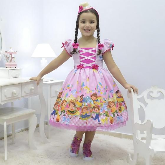 Imagem de Vestido infantil festa São João de Quadrilha - Festa Junina