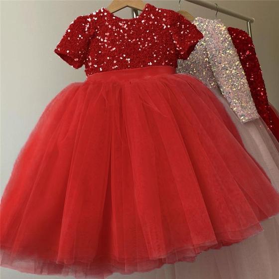 Imagem de Vestido Infantil Festa Tule Paetê