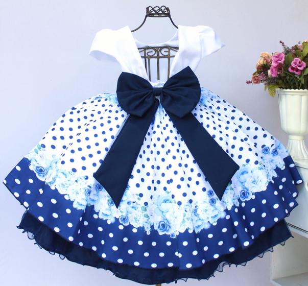 Imagem de Vestido Infantil Floral Festa Luxo E Tiara