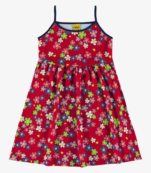 Imagem de Vestido Infantil Florido Rovi Kids Vermelho