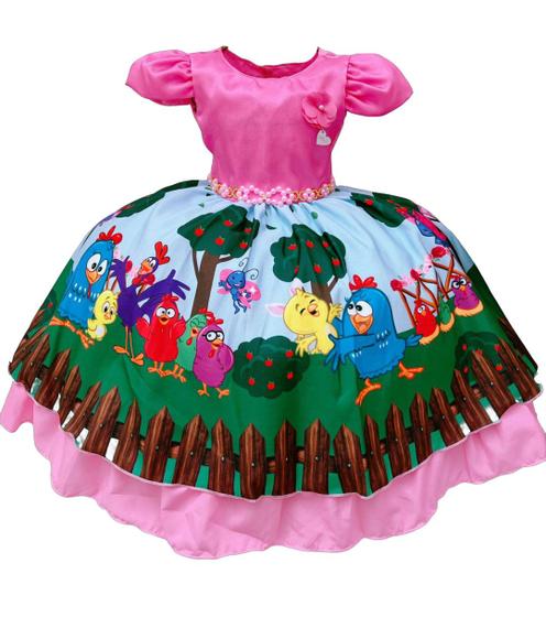 Imagem de Vestido Infantil Galinha Pintadinha Rosa