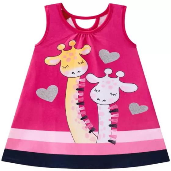 Imagem de Vestido infantil girafa verão kyly 4-6-8