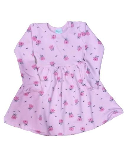 Imagem de Vestido Infantil Inverno Em Molecotton Rosas - Fakini