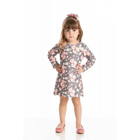 Imagem de Vestido Infantil Inverno Floral Tam 1 - Quebra Cabeça