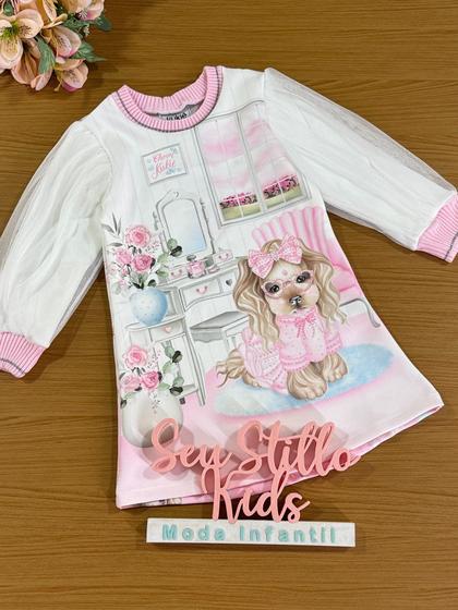 Imagem de Vestido Infantil Kukie Inverno Cachorrinha