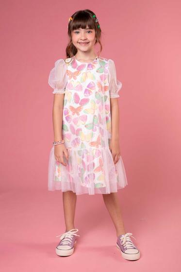 Imagem de Vestido Infantil Kukie Tropical Borboletas