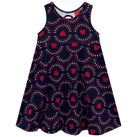 Imagem de Vestido Infantil Kyly Menina Coração Estampado Tam 4 a 8