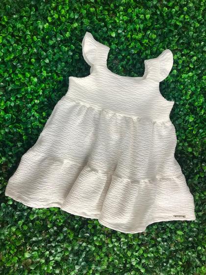 Imagem de Vestido Infantil Liso Tecido Duna Babado Tam 01