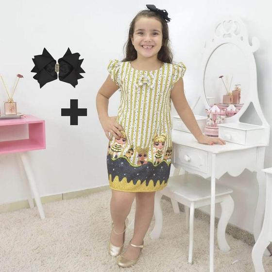 Imagem de Vestido infantil Lol surprise queen bee + laço para cabelo