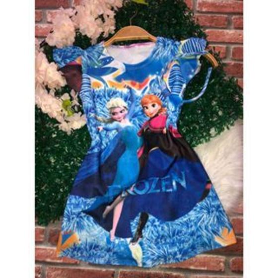 Imagem de Vestido Infantil Luna Temático Frozen +Tiara