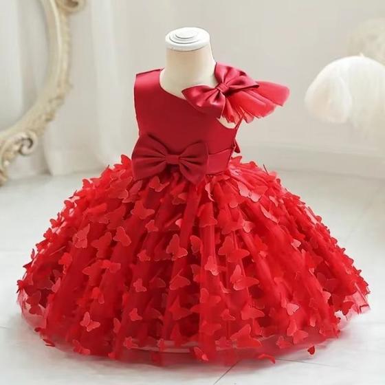 Imagem de Vestido Infantil Luxo Aplicação  de Borboletas