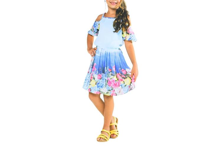 Imagem de Vestido Infantil luxo Petit Cherie Azul tam 12