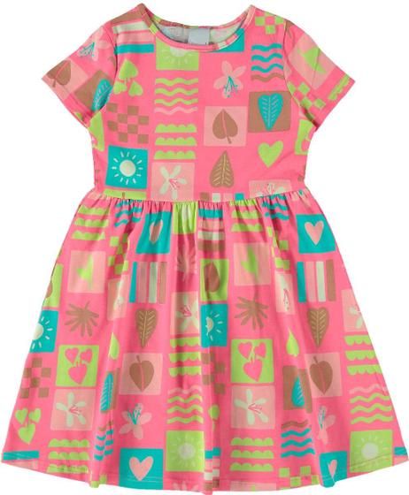 Imagem de Vestido Infantil Manga Curta Malwee Kids - Tam 4 ao 8