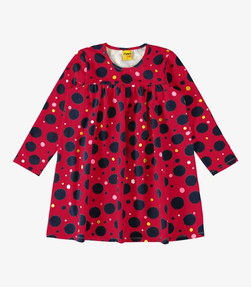 Imagem de Vestido Infantil Manga Longa De Bolinhas Rovi Kids Vermelho