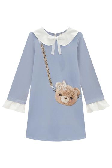 Imagem de Vestido Infantil Manga Longa em Molevisco Estampa Bolsinha Ursinha Teddy Princess by Infanti