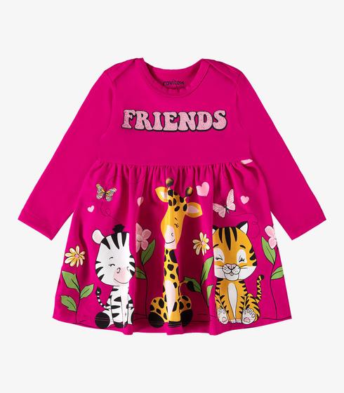 Imagem de Vestido Infantil Manga Longa Friends Rovi Kids Rosa